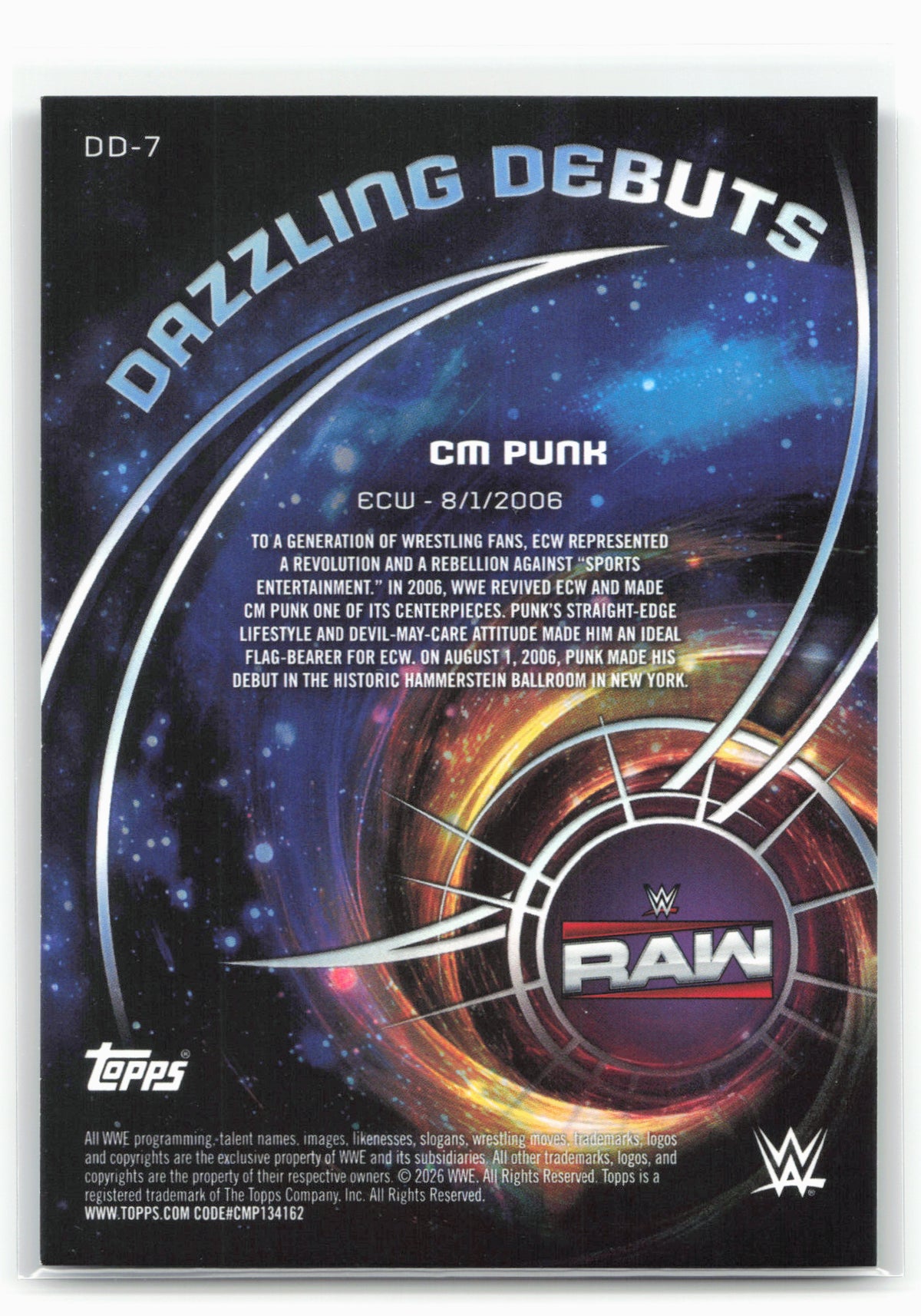 2026 Topps Universe WWE #DD-7 CM Punk Dazzling Debuts