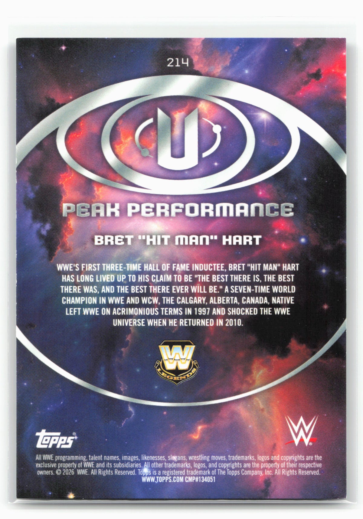 2026 Topps Universe WWE #214 Bret "Hit Man" Hart Flare