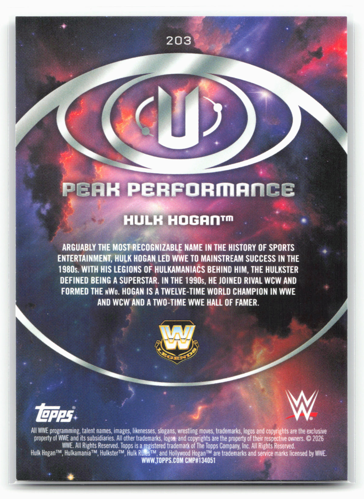 2026 Topps Universe WWE #203 Hulk Hogan