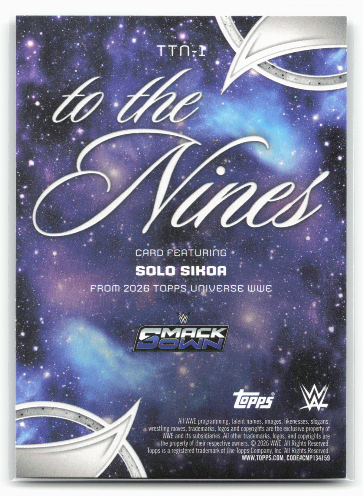 2026 Topps Universe WWE #TTN-1 Solo Sikoa To The Nines