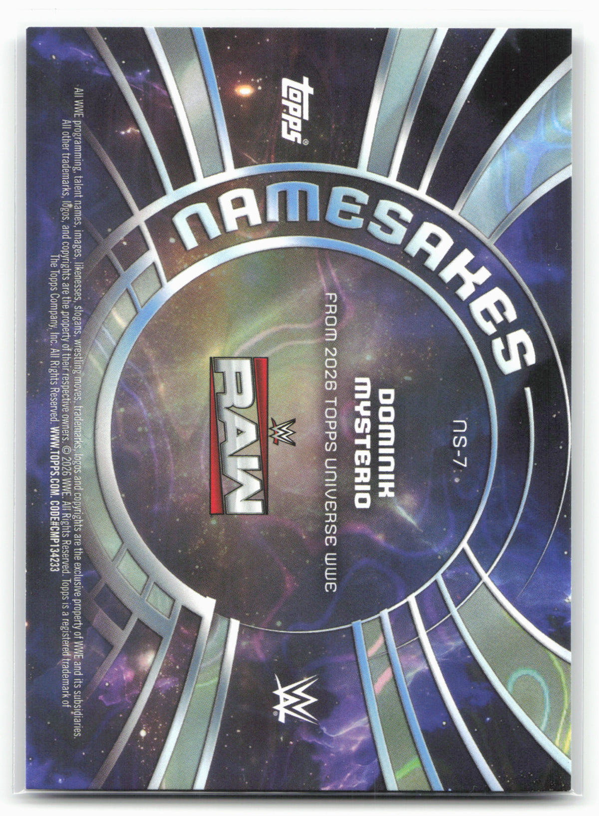 2026 Topps Universe WWE #NS-7 Dominik Mysterio Namesakes