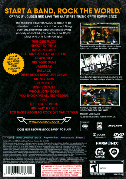 
AC/DC Live: Rock Band - Track Pack | PlayStation 2 | North American back cover | UPC 014633191677 | Source: LaunchBox 19130