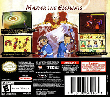 
Avatar: The Last Airbender | Nintendo DS | back cover