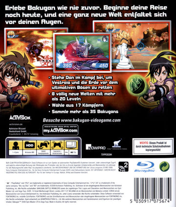 
Bakugan Battle Brawlers PS3 back cover