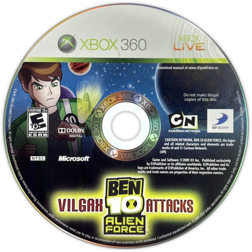 
Ben 10: Alien Force - Vilgax Attacks Xbox 360 North American game disc