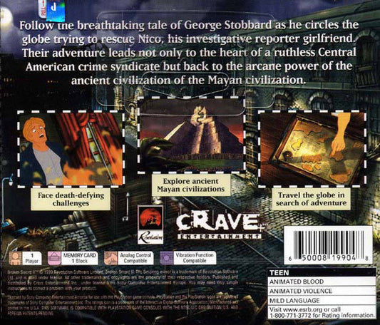 
Broken Sword II: The Smoking Mirror | PS1 | back cover | LaunchBox North America