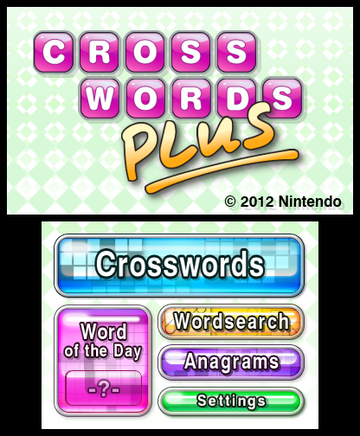 
Crosswords Plus | Nintendo 3DS | menu screenshot 1