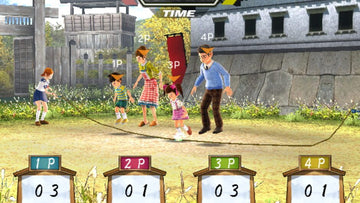 
Family Party: 90 Great Games Party Pack Nintendo Wii actual gameplay screenshot - four-player jump rope