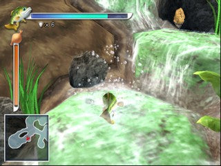 
Finny the Fish & the Seven Waters | PlayStation 2 | gameplay screenshot | NTSC-U SLUS-21072 | waterfall exploration with HUD | Source: PSXDataCenter ss7