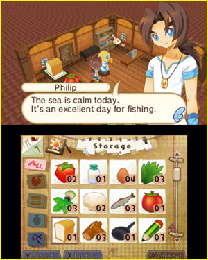 
Hometown Story | Nintendo 3DS | menu screenshot 2 | shop stock selection