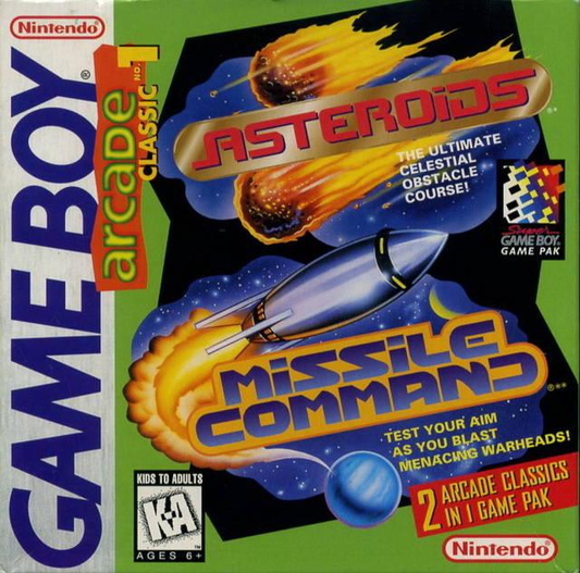 Arcade Classic 1: Asteroids / Missile Command | Nintendo Game Boy