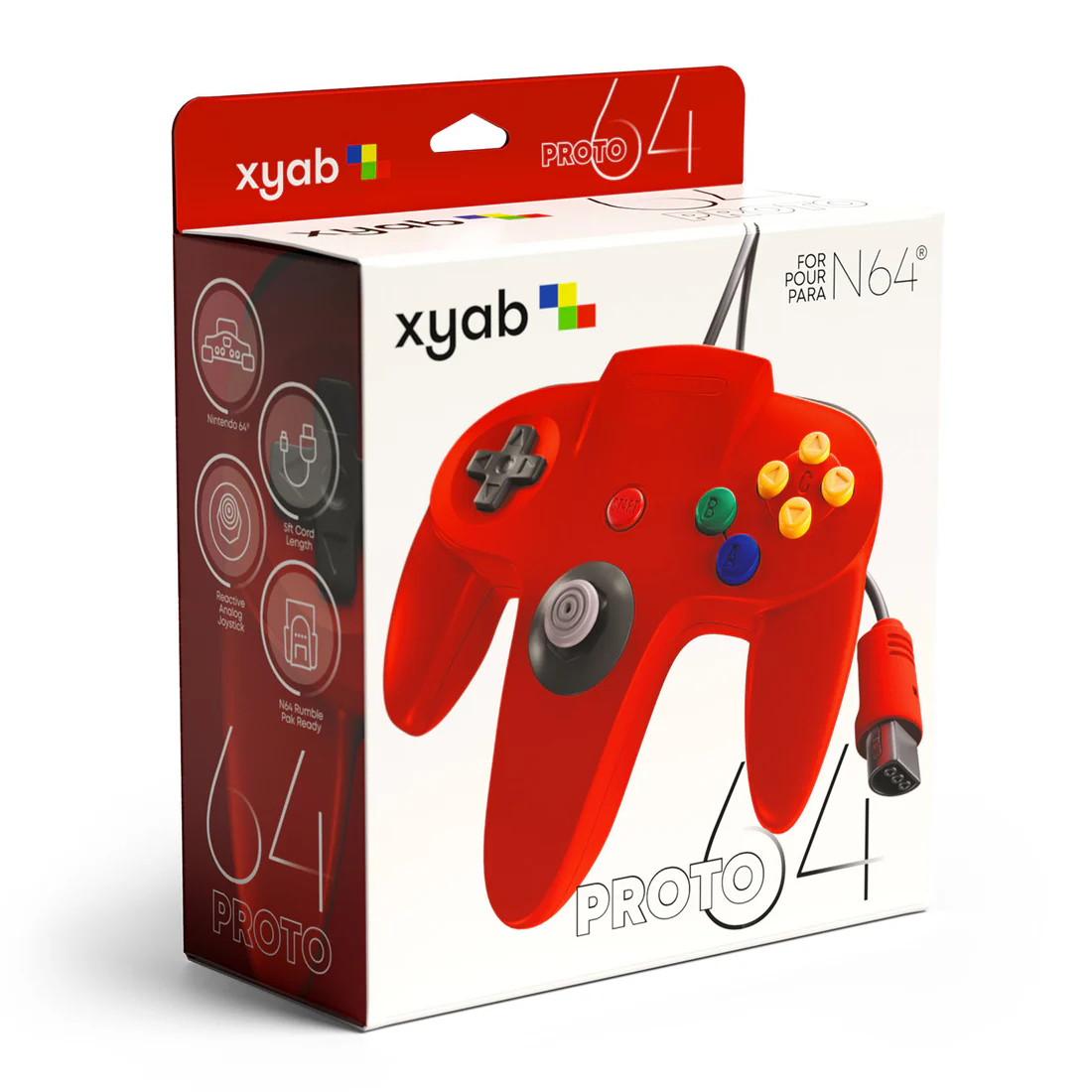 Red Nintendo 64 Controller - XYAB Proto64