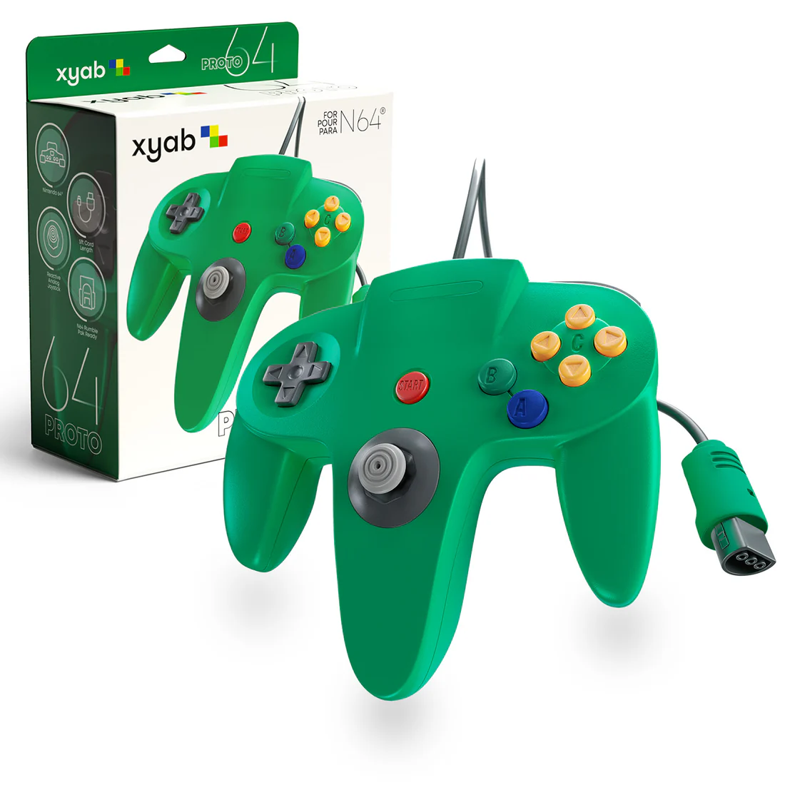 Green Nintendo 64 Controller - XYAB Proto64