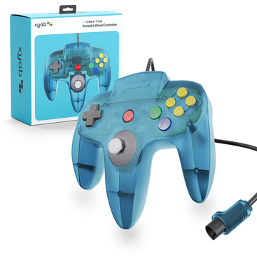Turbo Teal Nintendo 64 Controller - XYAB Proto64