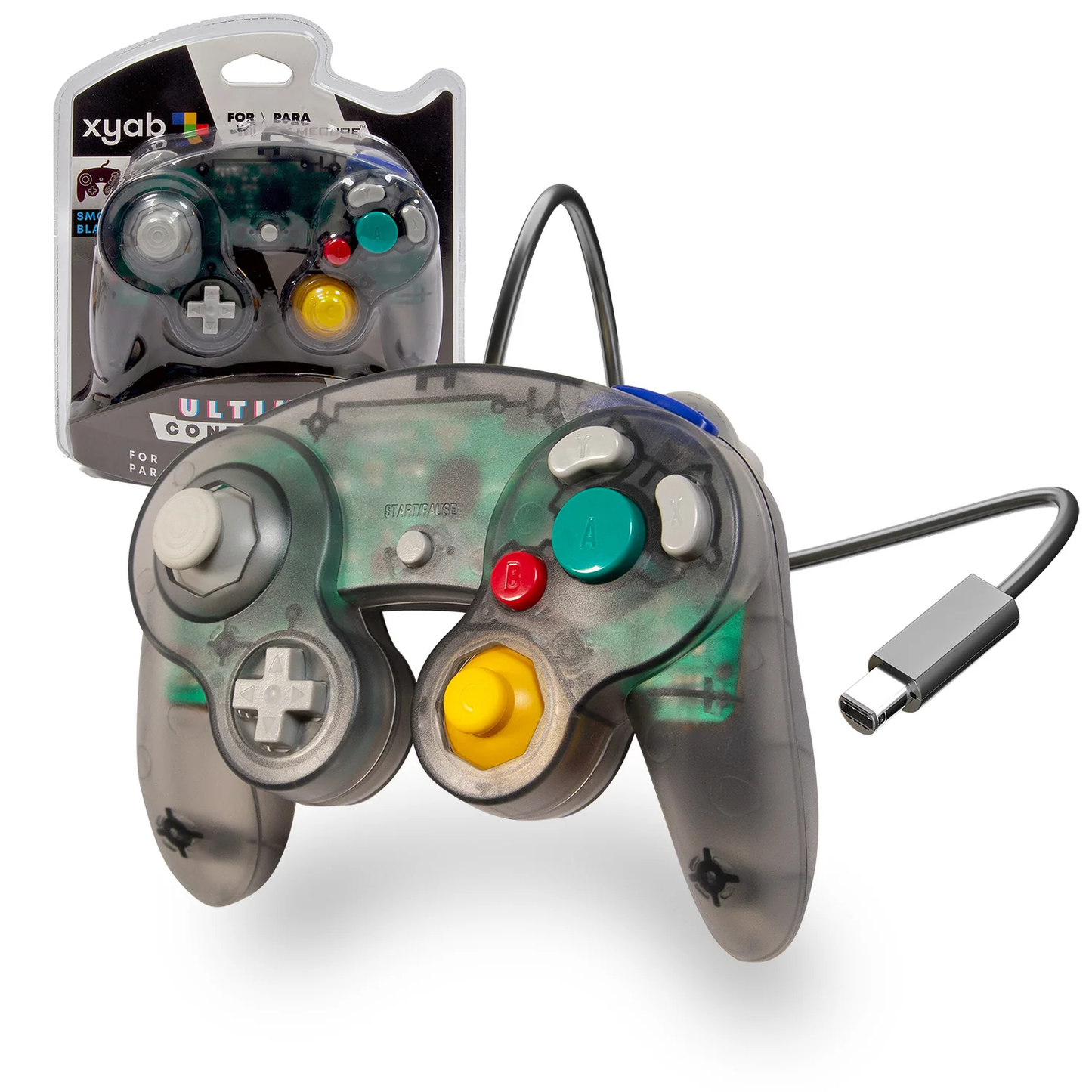 GameCube Smoke Black Wired Controller - XYAB