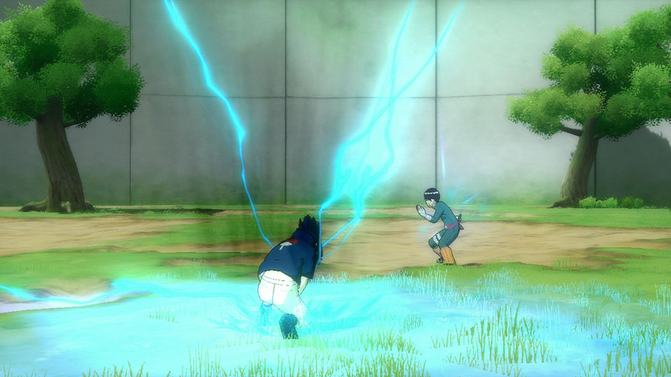 
Naruto: Ultimate Ninja Storm | PlayStation 3 | gameplay screenshot | Sasuke and Rock Lee combat
