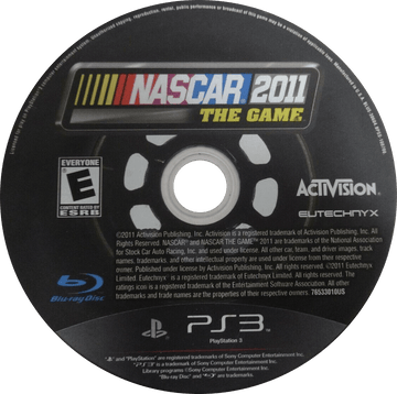
NASCAR The Game 2011 | PlayStation 3 | North American disc | BLUS-30604 | UPC 047875765337 | Source: LaunchBox PS3 15445