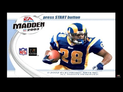 
Madden NFL 2003 | PlayStation 2 | gameplay | title and capture-platform metadata verified | Source: youtube_data_api_library | identity-policy=exact-video-v4-year-identity