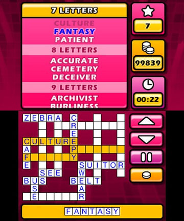 
Puzzler World 2013 | Nintendo 3DS | actual gameplay screenshot 2 | crossword puzzle