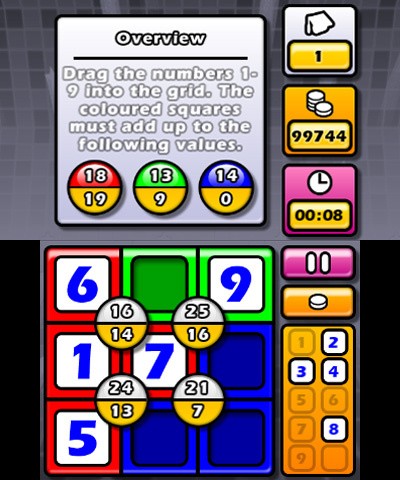 
Puzzler World 2013 | Nintendo 3DS | actual gameplay screenshot 5 | number grid puzzle