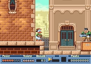 
QuackShot starring Donald Duck | Sega Genesis | gameplay screenshot 3 - town platforming