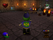 
Rascal | Sony PlayStation | PS1 | gameplay screenshot | castle combat room with native HUD | exact NTSC-U SLUS-00542 source ss10
