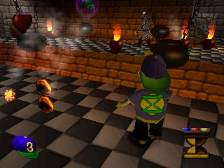 
Rascal | Sony PlayStation | PS1 | gameplay screenshot | tiled combat room with native HUD | exact NTSC-U SLUS-00542 source ss13