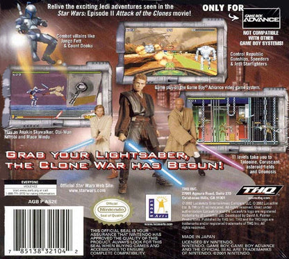 Star Wars Episode II Attack of the Clones Game Boy Advance North America back cover