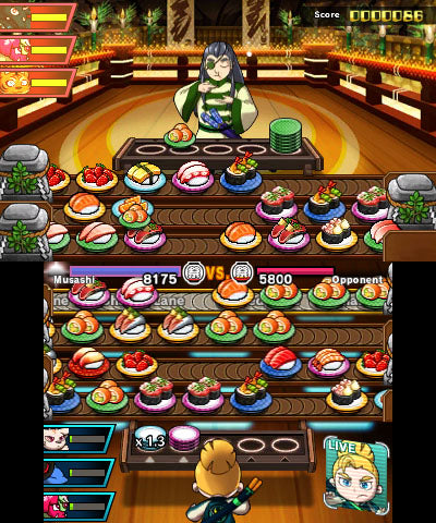 
Sushi Striker: The Way of Sushido | Nintendo 3DS | gameplay screenshot 1