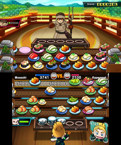 
Sushi Striker: The Way of Sushido | Nintendo 3DS | gameplay screenshot 2