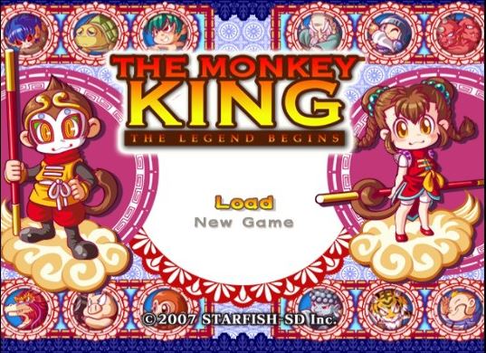 
The Monkey King: The Legend Begins | Nintendo Wii | menu screenshot | Load and New Game title screen | Shopify CDN pixel reviewed