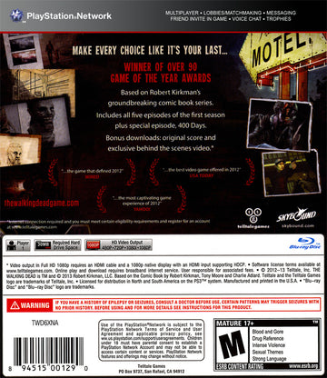 
The Walking Dead: Game of the Year Edition | PS3 | back cover | LaunchBox North America
