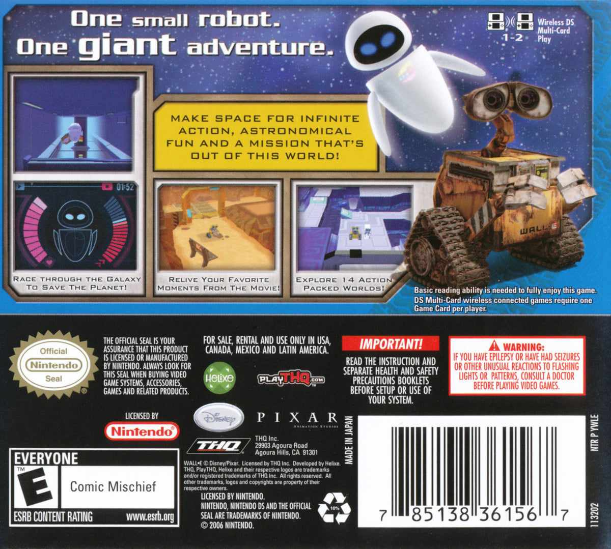 
Disney•Pixar Wall-E | Nintendo DS | back cover