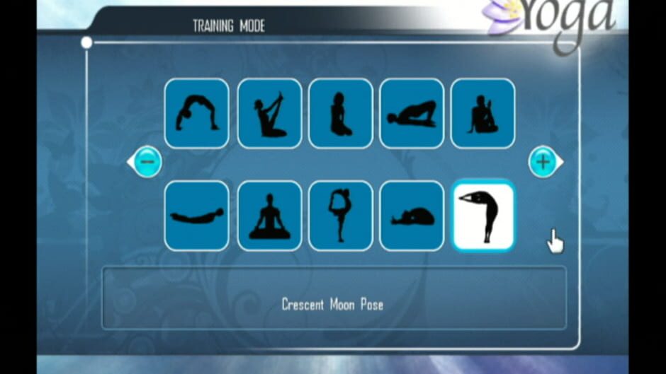 
Yoga | Nintendo Wii | menu screen | training pose selection