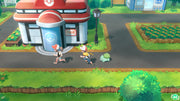 
Pokemon: Let's Go Pikachu! | Nintendo Switch | gameplay screenshot | co-op town exploration with partner Pikachu | reviewed-US-retail-gameplay-20261010