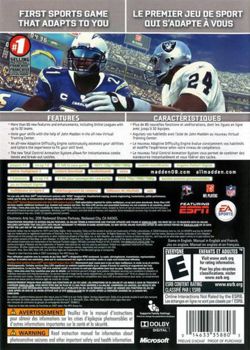 
Madden NFL 09 | Xbox | supplemental product media | amazon-a59dd7647e63