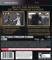 The Ico & Shadow of the Colossus Collection | PlayStation 3 | back cover | region=North America | source-country=United States | zypher-v2 | moby-23b60b9cffd6 | Data by MobyGames.com