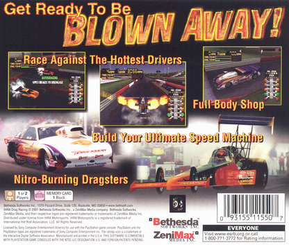 IHRA Motorsports Drag Racing | PlayStation | back cover | region=North America | source-country=United States | zypher-v2 | moby-19ee096ec85a | Data by MobyGames.com