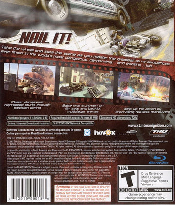 
Stuntman: Ignition | PlayStation 3 | back cover | Data by MobyGames.com