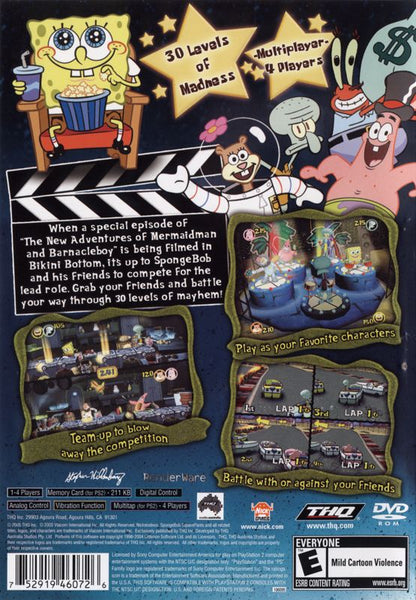 
SpongeBob SquarePants: Lights, Camera, Pants! | PlayStation 2 | back cover | Data by MobyGames.com