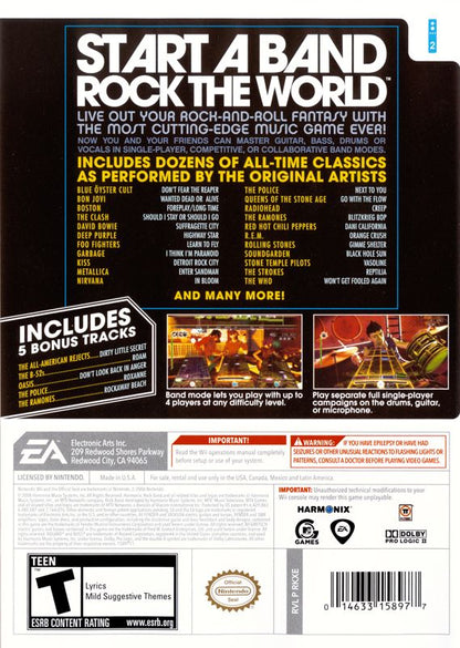 Rock Band | Wii | back cover | region=North America | source-country=Canada,Mexico,Other,United States | zypher-v2 | moby-623c18ddb02f | Data by MobyGames.com