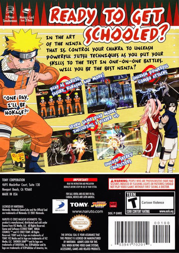 
Naruto: Clash of Ninja | GameCube | back cover | Data by MobyGames.com