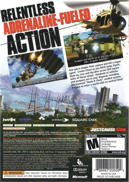 
Just Cause 2 | Xbox 360 | back cover | Data by MobyGames.com
