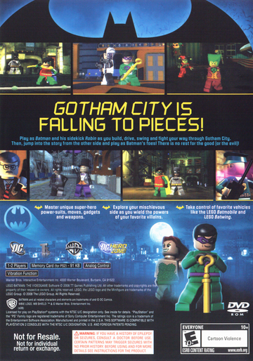 LEGO Batman: The Videogame | PlayStation 2 | back cover | region=North America | source-country=United States | zypher-v2 | moby-cf6698714772 | Data by MobyGames.com