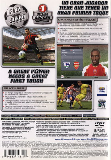 
FIFA Soccer 2005 | PlayStation 2 | back cover | Data by MobyGames.com