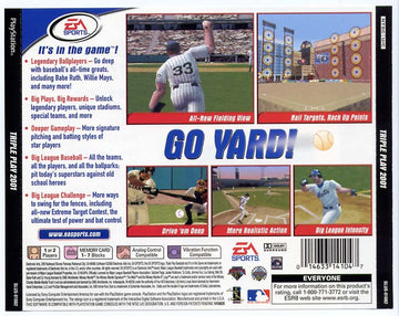
Triple Play 2001 | PlayStation | back cover | Data by MobyGames.com