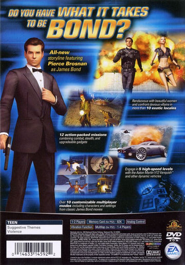 
007: Nightfire | PlayStation 2 | back cover | Region: North America | source-country=Canada,United States | Data by MobyGames.com