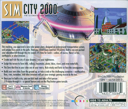 
SimCity 2000 | PlayStation | back cover | Data by MobyGames.com