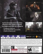
The Last of Us: Part II | PlayStation 4 | back cover | Region: North America | source-country=United States | Data by MobyGames.com