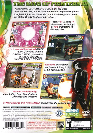 
The King of Fighters XI | PlayStation 2 | back cover | Data by MobyGames.com